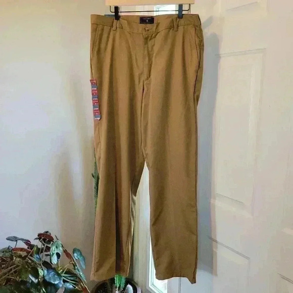 Saddlebred The Perfect Pant Straight Fit Khaki Pants, Size 36×32 Business Office - Picture 1 of 8